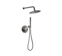 Novaservis Ferro Ciriculus - Conjunto de ducha con grifo empotrado, con cuerpo, diámetro 20 cm, gun metal BCK7PGM-SET1-S