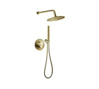 Novaservis Ferro Ciriculus - Conjunto de ducha con grifo empotrado, con cuerpo, diámetro 20 cm, oro cepillado BCK7PBG-SET1-S