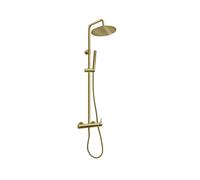 Novaservis Ferro Ciriculus - Juego de ducha con grifo, diámetro 25 cm, oro cepillado NP85-BCK7UBG