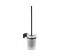 Novaservis Ferro Greta - Escobillero de pared con soporte, cristal esmerilado/metal. AGR14GM