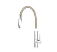 Novaservis Ferro - Grifo de fregadero con brazo flexible, 2 chorros, beige /cromo 70730,0BE