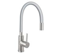 Novaservis Ferro - Grifo de fregadero con brazo flexible, gris/acero inoxidable 70710,4S