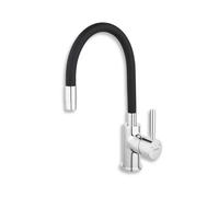 Novaservis Ferro - Grifo de fregadero con brazo flexible, negro/cromo 70710,0C