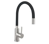 Novaservis Ferro - Grifo para lavabo con brazo flexible, negro/acero inoxidable 70710,4C