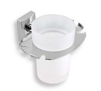 Novaservis Metalia 12 - Vaso para cepillos de dientes con soporte, vidrio/cromo 0249,0