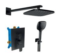 Novaservis Metalia 58 - Conjunto de ducha con grifo empotrado, 23x23 cm, 3 jets, negro mate SADA58051R,5