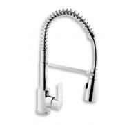 Novaservis Nobless Wat: Grifo de cocina con marco flexible y rociador para vajilla, cromo, modelo 40481