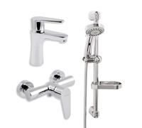 Novaservis Titania Fresh - Juego de grifería para lavabo y ducha con accesorios, cromo SADA96061