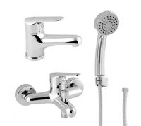 Novaservis Titania Iris New: Juego de grifos para bañera y lavabo con accesorios, cromo. Modelo: SADA94420
