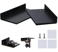NOVDA Estantería de pared acrílica compatible con modelos Lego, bloque de sujeción en forma de L, flotante con 16 x 32 botones, paquete de 2 unidades, color negro, utilizable por ambos lados, montaje