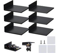 NOVDA Estantería de pared acrílica en forma de L compatible con placa base Lego, utilizable por ambos lados, 16 x 16 botones, 2 tipos de instalación (taladrar/pegar), capacidad máxima de 7,5 LB, 6