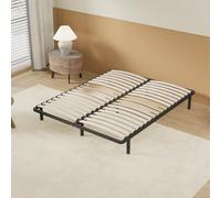 NOVIMBER Somier de láminas de madera, marco de metal, lamas de madera flexible, 2 láminas dobles de refuerzo lumbar, 7 pies, cama muy estable, sólida y duradera, estilo industrial (140 x 190 cm)