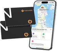 NOVOO Air Tag Card Localizador Ultradelgado 1.6mm, 6 Años Duración de Batería, IP68 Resistente al Agua, Smart Card Compatible con Apple Buscar App (Solo iOS) para Cartera, Maletas, Pasaporte, 2 Pack