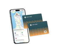 Novoo - Tarjeta de seguimiento para billetera (paquete de 2) - Air Trazador Ultrafino 1,6 mm, batería de 6 años, IP68 impermeable, alerta 80 dB, localización Tracker Bluetooth para billetera, equipaje