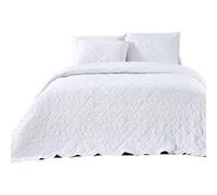 Novotextil Colcha Bouti Artesanal 100% Poliéster Cubrecamas Blanco Suave Acogedor Colores Lisos Estampados Modernos Diseño Elegante Lavable a Máquina Apta Secadora Colcha Fina Perfecta Verano Entretie