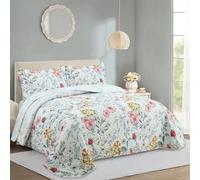 NOVOTEXTIL Colcha Boutí Cama 200 (280x260) Estampada para Verano y Entretiempo - 100% Microfibra - Cubrecama Ligero y Transpirable con 2 Fundas de Almohada (50x70) - Acabado en Punta Redonda (Argos)