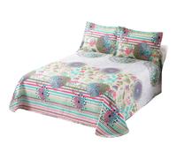 NOVOTEXTIL Colcha Bouti de Verano Estampada 100% Algodón con 2 Fundas de Cojín 50x70 cm Cubrecamas Ligero Transpirable Ideal Primavera Verano Tejido Natural Suave Fresco Diseño Moderno Colorido Ropa