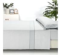 Novotextil Juego de Sábanas Estampadas Microfibra Suave - Sábanas 90 105 135 150 180 200 - Incluye Encimera, Bajera Ajustable y 1 o 2 Fundas de Almohada - Ropa de Cama Transpirable y Ligera Vane gray