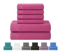 Novotextil Juego de Toallas 6 Piezas 100% Algodón 500 g/m² - Pack Baño o Ducha con Toallas de Mano o Cara - Suaves y Resistentes