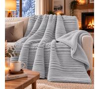 NOVOTEXTIL Manta Sofá Sherpa Calentita Grande 200x230 cm (Oslo Gris) | Efecto borreguito, suave, cálida y acogedora, para sofá, cama y sillón, ideal para otoño, invierno y primavera
