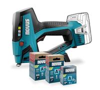 NOVUS TOOLS Juego de grapadora de batería J-550 con 11.800 grapas, para grapas de alambre fino de 6-14 mm y clavos de 16 mm, compatible con batería CAS de iones de litio de 18 V, sin batería