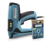 NOVUS TOOLS Juego de grapadora eléctrica J-120 con 1800 grapas, pistola de grapadora eléctrica para madera para fijación de telas y molduras | Para grapas de alambre fino de 6-14 mm y clavos de 16 mm