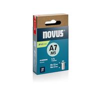 NOVUS TOOLS Tuercas de remache ciego de aluminio Ø 6,9 mm, rosca interior M5, 13 mm longitud, 50 piezas, 0,5-2,5 mm espesor del material, para fijaciones en metal no ferroso y plástico
