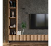 Nowodvorski Lighting Aplique de pared LED Motivos M, 80 cm de ancho, negro, metal
