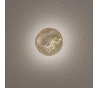 Nowodvorski Lighting Aplique de pared LED Ring S, Ø 15 cm, madera contrachapada, dorado