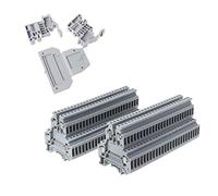 NOWON 50 Piezas UKK3 Bloque de terminales de Doble Fila de Doble Nivel de Carril DIN 500V 25A 28-12AWG Gris