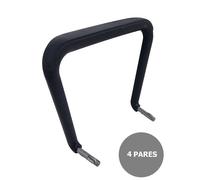 NOWY STYL Kit de 4 juegos de brazos fijos para sillas modelo ISO en negro
