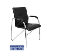 Pack 2 sillas Samba similpiel negro estructura cromada
