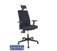 NOWY STYL Silla de oficina I-Line con brazos regulables y cabecero, Negro