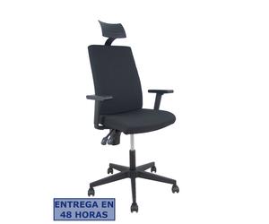 NOWY STYL Silla de oficina I-Line con brazos regulables y cabecero, Negro