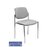 NOWY STYL Silla Styl tapizada en tela gris con estructura cromada sin brazos