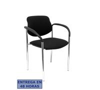 NOWY STYL Silla Styl tapizada en tela negra con brazos fijos