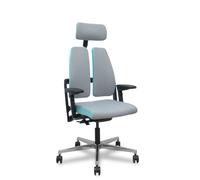 NOWY STYL Silla Xilium Duo Gris y Azul con Mecanismo Sincro/Traslack y Brazos 4D