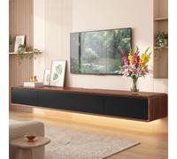 NOYHHAV Mueble de TV de Madera Maciza,Mueble de TV Flotante, Mueble Bajo de Pared para TV, Adecuado para el Salón y el Dormitorio,Madera 220CM-LED