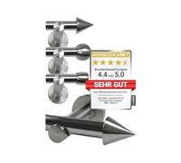 npluseins Barra cortina, 160-310 cm, Barras cortinas extensibles, telescópica de 1 vía Ø 13/16, set + accesorios, 1569.2259 - cono cromado