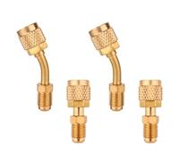 NQEUEPN 2uds Adaptador Recto y 2uds Adaptador en Ángulo, Adaptador R410A Adaptador Mini Split Conector Hembra de 5/16" a Conector Macho de 1/4" Kit Adaptador R410A para Aire Acondicionado
