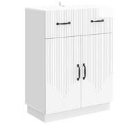 Nqyjm Aparador blanco brillante 66 x 34,5 x 87 cm, madera moderna, para salón, dormitorio, pasillo, cocina