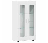 Nqyjm Aparador con estante Florin blanco brillante 55,5 x 29 x 100 cm, armario de vitrina, estantería con puertas y armario estantería con 2 niveles, para salón, estudio, cocina, oficina, dormitorio