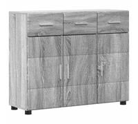 Nqyjm Aparador con estante Florin gris Sonoma 88,5 x 30,5 x 73 cm Aparador con puertas y cajones, para salón, estudio, oficina, dormitorio