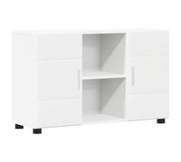 Nqyjm Aparador Florin blanco 88,5 x 30,5 x 55,5 cm de madera con puertas y armario estante de 2 niveles para salón, estudio, oficina, cocina, oficina, salón, dormitorio