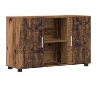 Nqyjm Aparador Florin de madera envejecida de 88,5 x 30,5 x 55,5 cm, aparador de madera con puertas y armario estante de 2 niveles, para salón, estudio, oficina, cocina, oficina, salón, dormitorio
