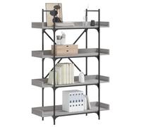 Nqyjm - Biblioteca de 4 niveles Sonoma gris 100x33x145,5 cm Salón | Estantería de pie armario con compartimentos para oficina, comedor, dormitorio