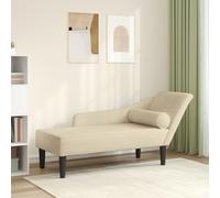 Nqyjm Chaise longue con cojín de tela crema chaise lounge sofá, sillón acolchado con cojines, sofá cama perfecto para sala de estar, dormitorio, oficina, espacio pequeño