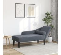 Nqyjm Chaise longue con cojín gris oscuro terciopelo chaise lounge sofá, sillón acolchado con cojines, sofá cama perfecto para sala de estar, dormitorio, oficina, espacio pequeño