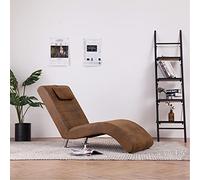 Nqyjm Chaise longue con cojín marrón imitación ante sofá chaise lounge sofá, sillón acolchado con cojines, sofá cama perfecto para sala de estar, dormitorio, oficina, espacio pequeño