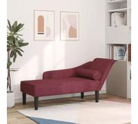 Nqyjm Chaise longue con cojín rojo vino tela chaise lounge sofá,sillón acolchado con cojín,sofá cama perfecto para sala de estar,dormitorio,oficina,espacio pequeño